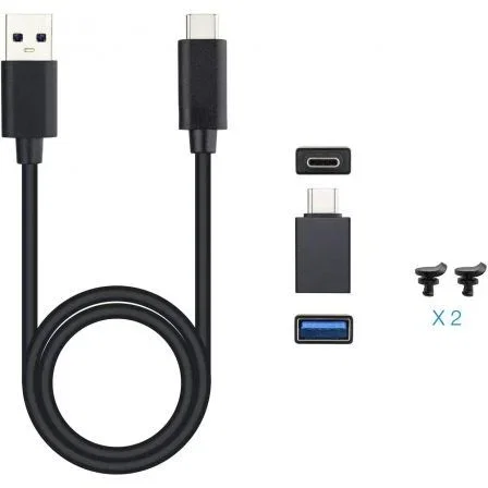 TooQ Caja Externa SSD M.2 NVMe PCIe 2230/42/60/80 para Disco USB 3.1 Gen 2 Tipo-C TQE-2280B - Compatible Windows/Mac/Linux, 1 TB, Aluminio Negro